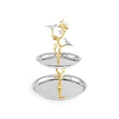 Lovebirds Silver & Gold Etagere