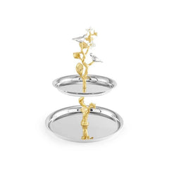 Lovebirds Silver & Gold Etagere