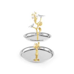 Lovebirds Silver & Gold Etagere