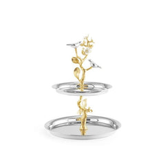 Lovebirds Silver & Gold Etagere