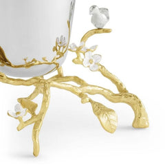 Lovebirds Silver & Gold Medium Vase