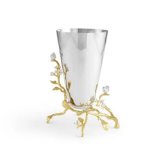 Lovebirds Silver & Gold Medium Vase