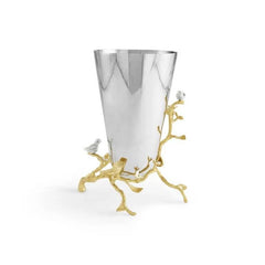 Lovebirds Silver & Gold Medium Vase