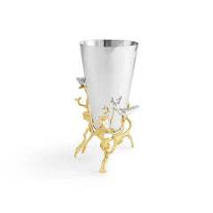 Lovebirds Silver & Gold Small Vase