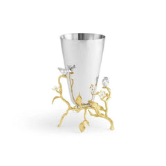 Lovebirds Silver & Gold Small Vase