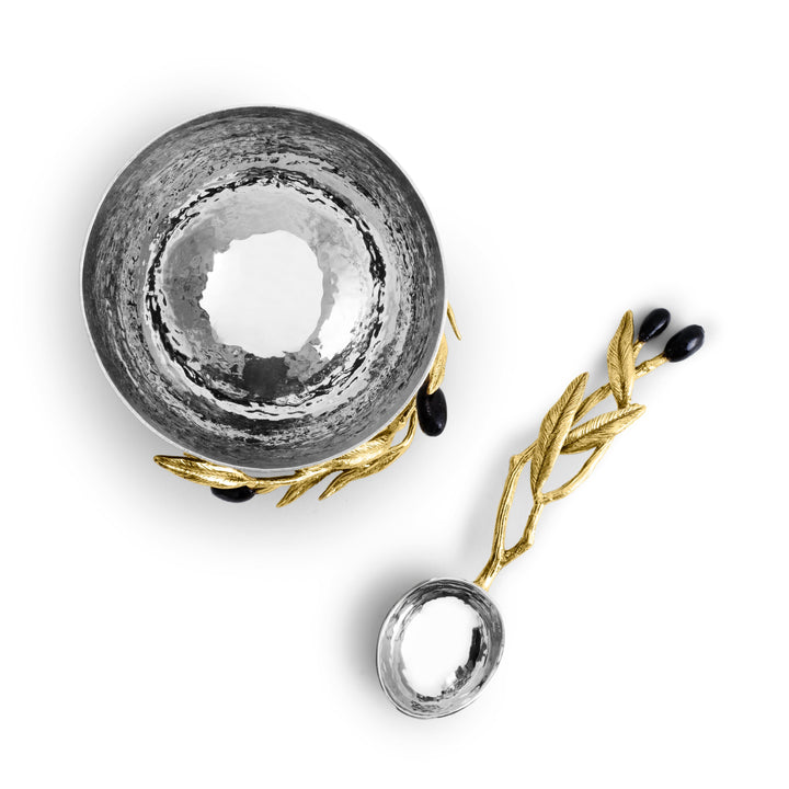 Olive Branch Nut Dish With Spoon