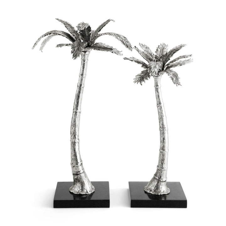 Palm Candleholders Nickelplate