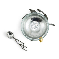 Pomegranate Glass Bowl W/ Spoon