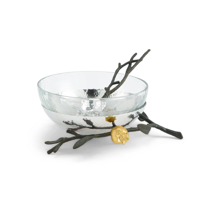 Pomegranate Glass Bowl W/ Spoon