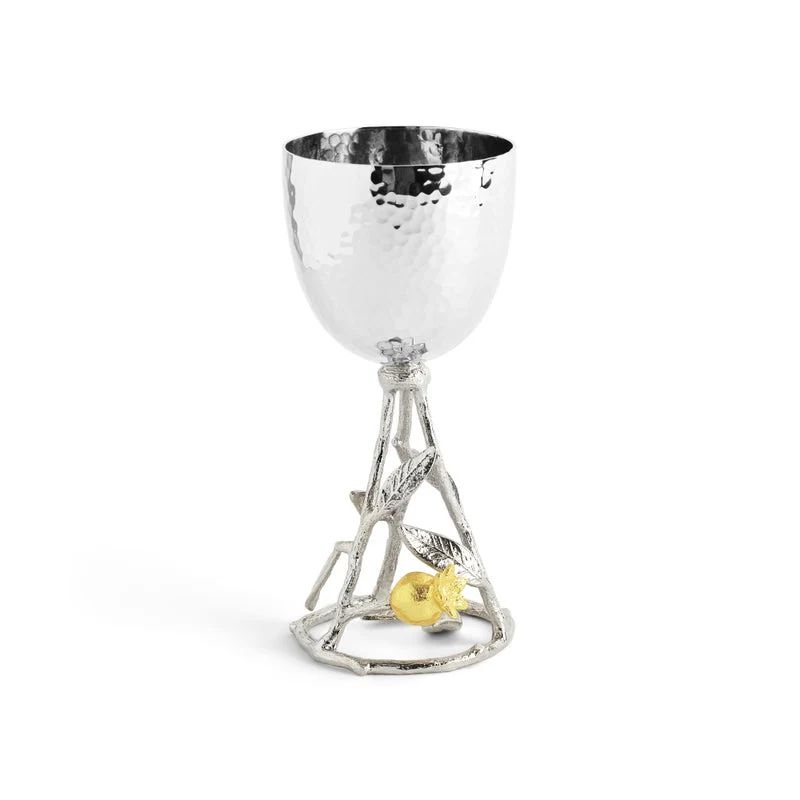 Pomegranate Silver & Gold Kiddish Cup