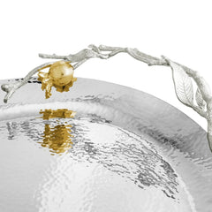 Pomegranate Silver & Gold Oval Tray