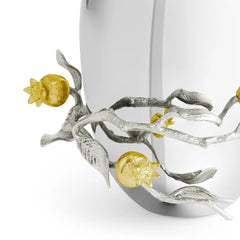 Pomegranate Silver & Gold Vase - Medium