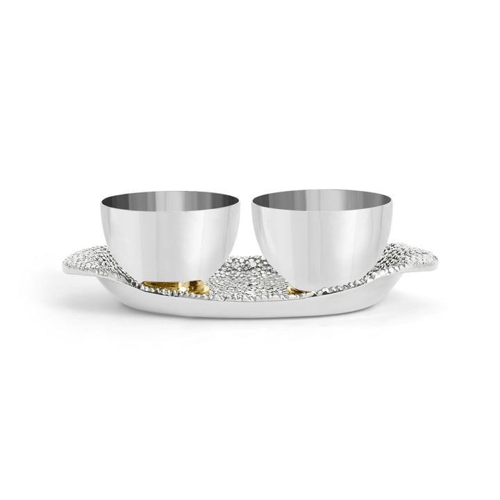 Shagreen Double Dish With Tray