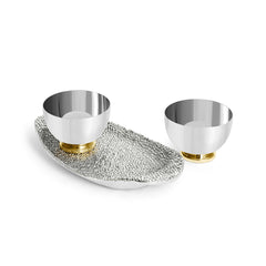 Shagreen Double Dish With Tray