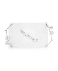 Silver Orchid Cheeseboard with Knife