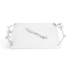 Silver Orchid Cheeseboard with Knife