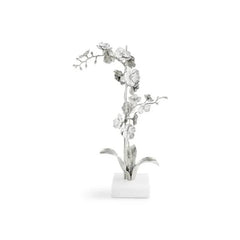 Silver Orchid Stem Sculpture Large