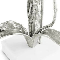 Silver Orchid Stem Sculpture Large