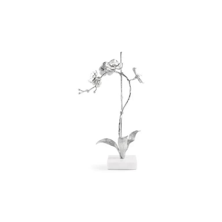 Silver Orchid Stem Sculpture Small