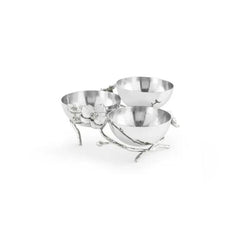 Silver Orchid Triple Bowl