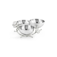 Silver Orchid Triple Bowl