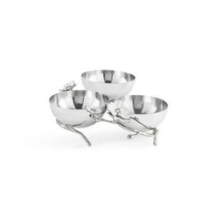 Silver Orchid Triple Bowl