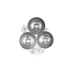 Silver Orchid Triple Bowl