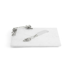 White Orchid Small Cheese Board W/ Knife