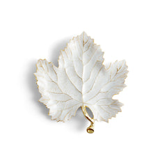 Winter Leaves White Leaf Dish