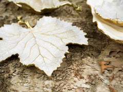 Winter Leaves White Leaf Dish