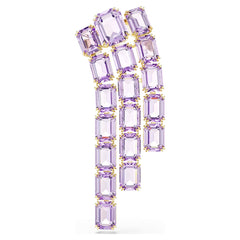 Millenia brooch Octagon cut, Purple, 18K gold plated