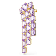 Millenia brooch Octagon cut, Purple, 18K gold plated