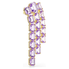 Millenia brooch Octagon cut, Purple, 18K gold plated