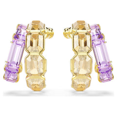 Millenia hoop earrings Mixed cuts, Multicolored, 18K gold plated