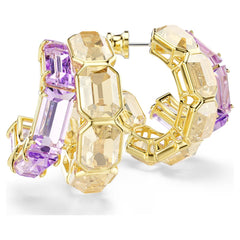 Millenia hoop earrings Mixed cuts, Multicolored, 18K gold plated