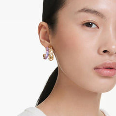 Millenia hoop earrings Mixed cuts, Multicolored, 18K gold plated