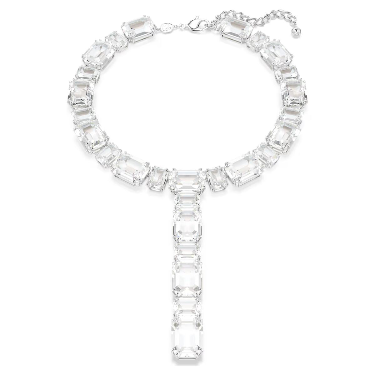 Millenia necklace Mixed cuts, White, Rhodium plated