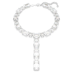 Millenia necklace Mixed cuts, White, Rhodium plated