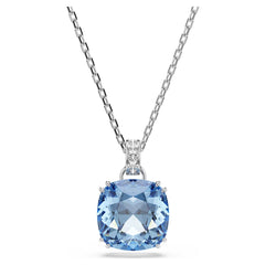 Millenia pendant Cushion cut, Blue, Rhodium plated
