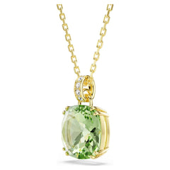 Millenia pendant Cushion cut, Green, 18K gold plated