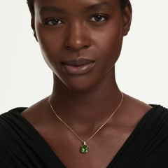 Millenia pendant Cushion cut, Green, 18K gold plated