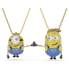 Minions James and Henry set Pavé, Multicolored, Gold-tone plated