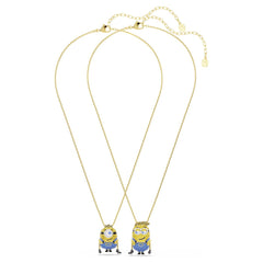 Minions James and Henry set Pavé, Multicolored, Gold-tone plated