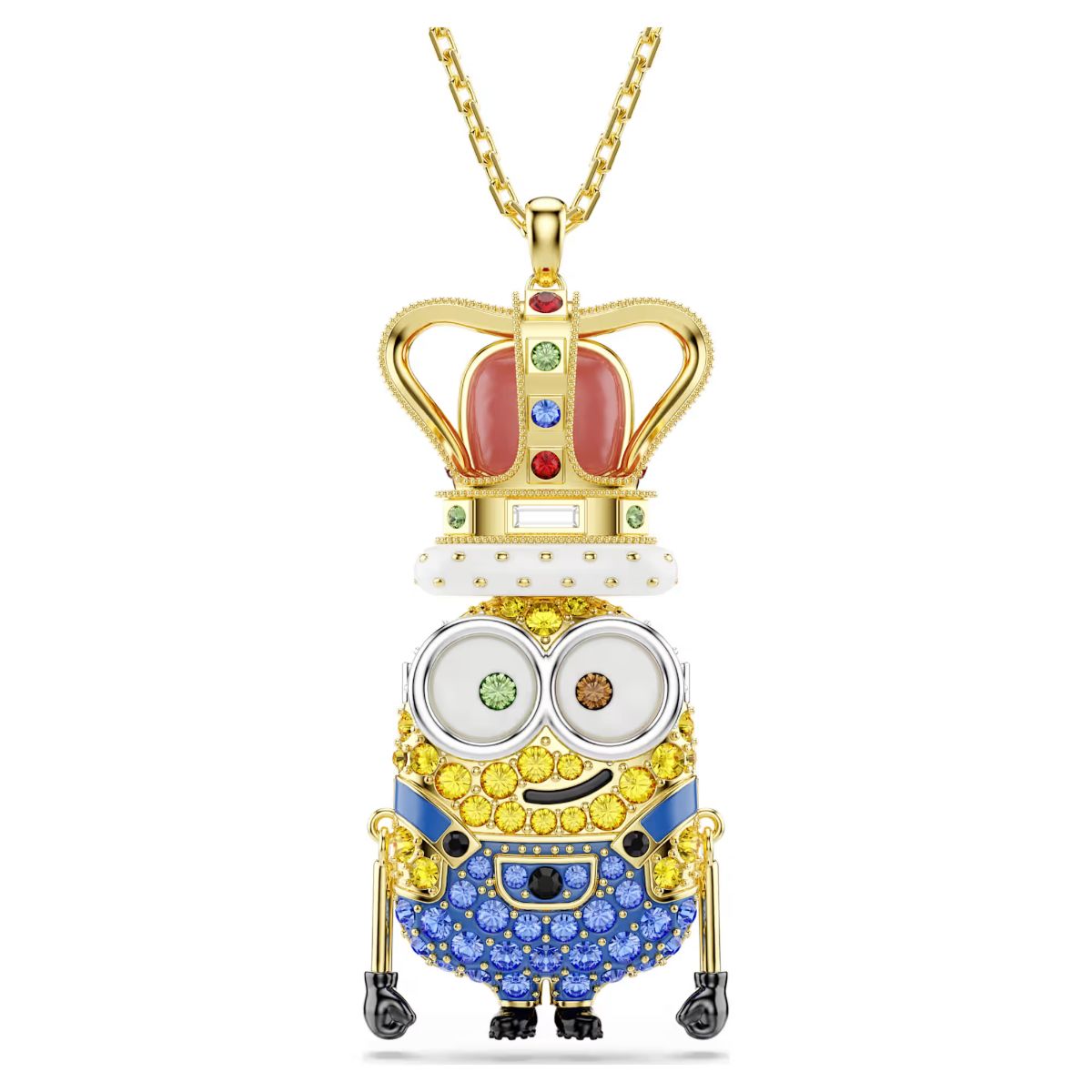 Minions King Bob pendant Pavé, Multicolored, Gold-tone plated