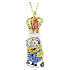 Minions King Bob pendant Pavé, Multicolored, Gold-tone plated