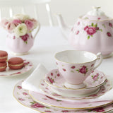 Royal Albert New Country Roses Pink Vintage Teacup & Saucer