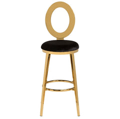 Oval Barstool - Gold/Black RENTAL