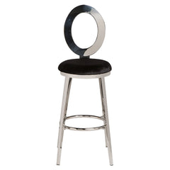 Oval Barstool - Silver/Black RENTAL