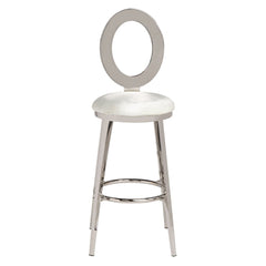 Oval Barstool - Silver/White RENTAL