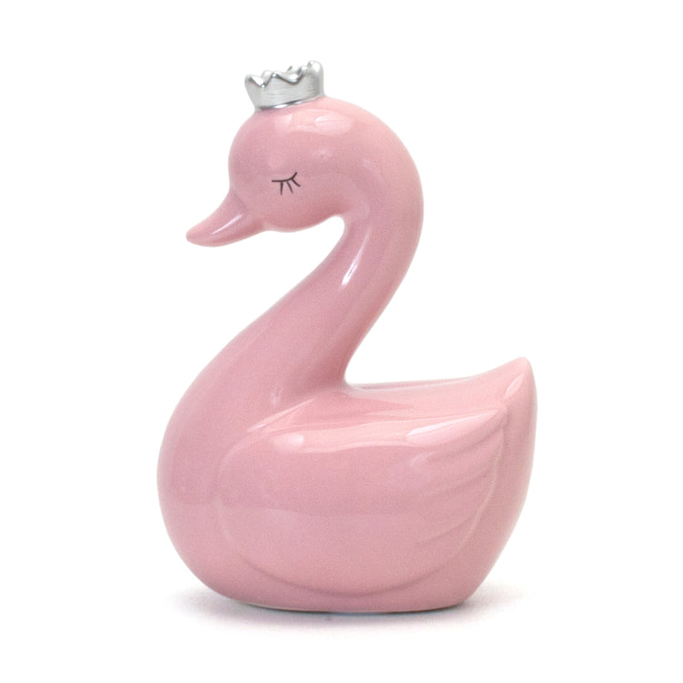 Pink Swan With Silver Crown Bank